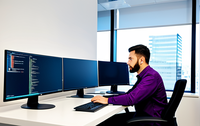 ** A professional software engineer, fully clothed in modest office attire, working at a computer in a bright, modern office space. The environment is clean and organized, with multiple monitors displaying code. The scene evokes innovation and productivity. Safe for work, appropriate content, perfect anatomy, natural proportions, professional, family-friendly.
**