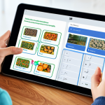Personalized Learning**

A bright and engaging educational app interface on a tablet, showcasing adaptive math exercises. A young student, fully clothed in casual and modest clothing, smiles while interacting with the app. The background features a tidy and organized study space at home. Keywords: personalized learning, edtech, safe for work, appropriate content, family-friendly, perfect anatomy, correct proportions, well-formed hands, professional illustration.

**