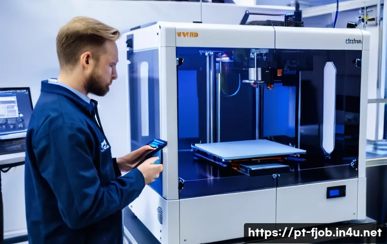 3D 프린팅 기술자 - **Prompt:** "A highly skilled 3D printing technician, appearing knowledgeable and focused, meticulou...