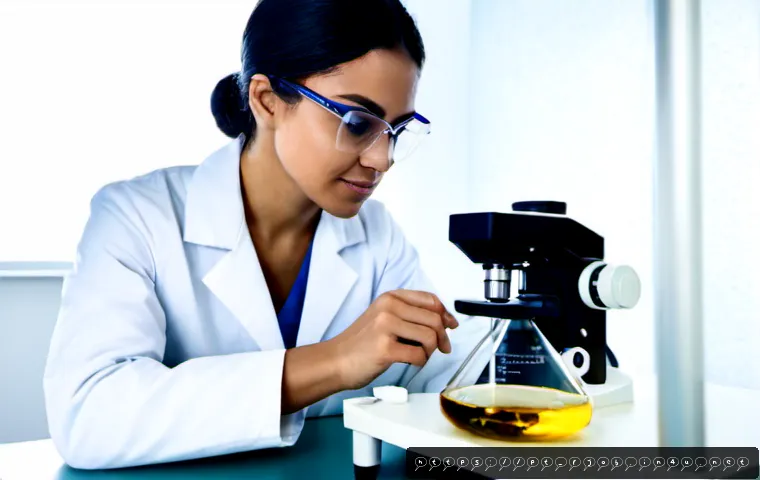 Home 17 생명공학 연구원 - Photorealistic biotechnology researcher in a bright modern laboratory, Brazilian female scientist in...