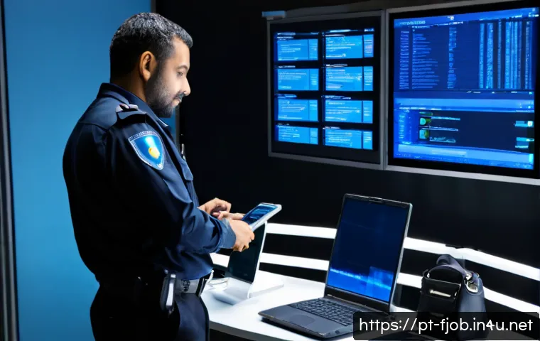 Home 17 사이버 수사 전문가 - Photorealistic cybercrime investigator in a modern Portuguese-speaking city police digital forensics...